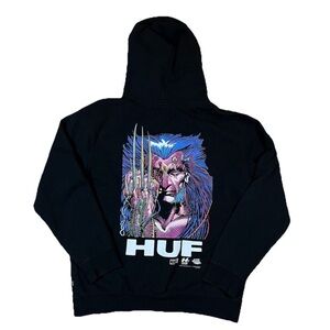 HUF x Marvel Wolverine "Weapon X" Adult Black Hoodie Comics Windsor-Smith Large